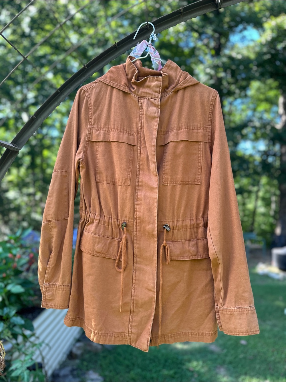 Universal Thread Burnt Orange Hooded Utility Jacket